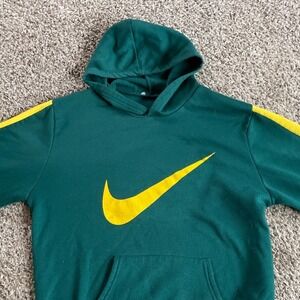 Vintage 70's Kids Nike Green Yellow Swoosh Hoodie Pullover Green Yellow Oregon?